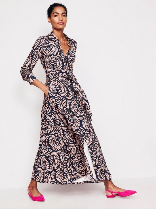 Boden Dresses & Skirts - Boden | Marcia Abstract Paisley Jersey Shirt Dress w/ Waist Tie Belt ~ US 8R